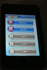 Screenshot of an iPod game scoreboard with Mickey leading Hector